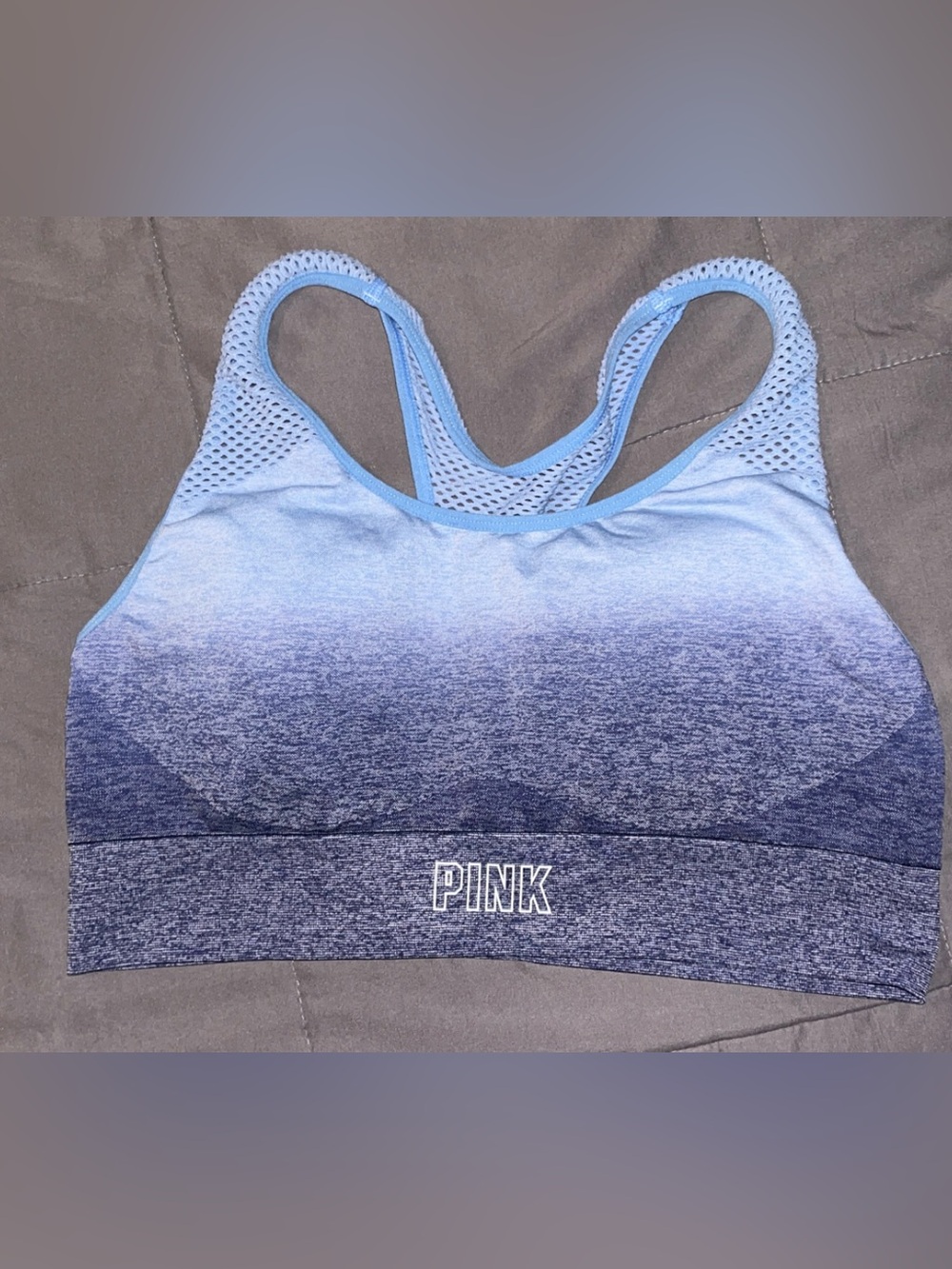 PINK Victoria's Secret Light-to-Navy Blue Ombre Racerback Sports Bra